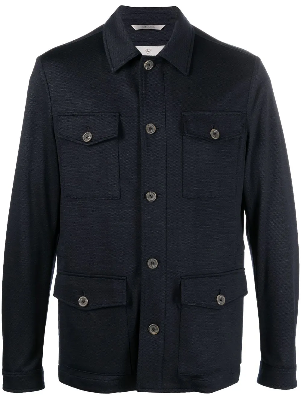 

Canali multi-pocket collared jacket - Blue