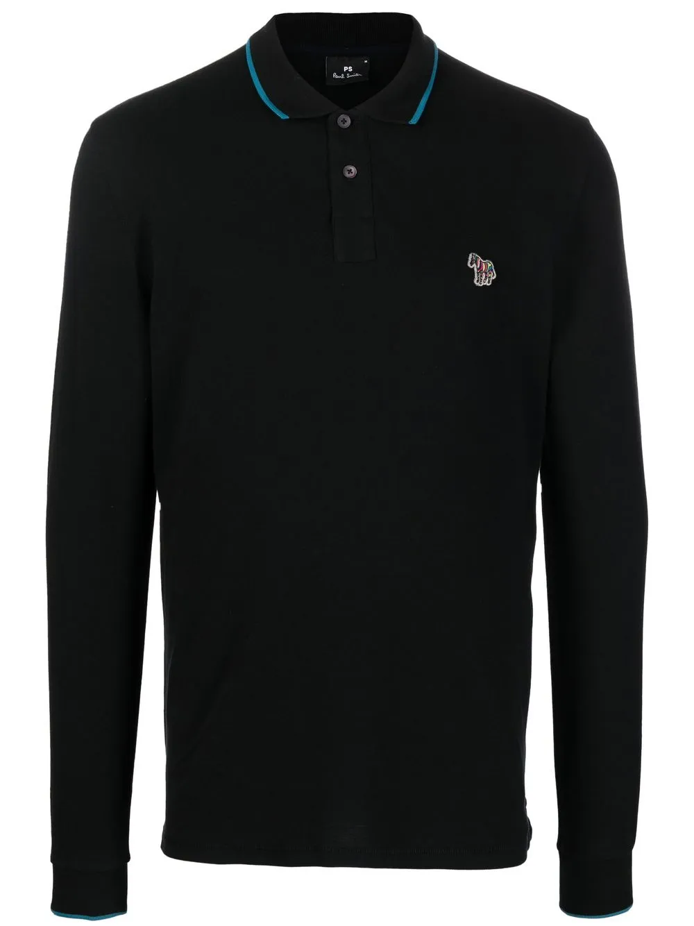 

PS Paul Smith Zebra-patch long-sleeve polo - Black