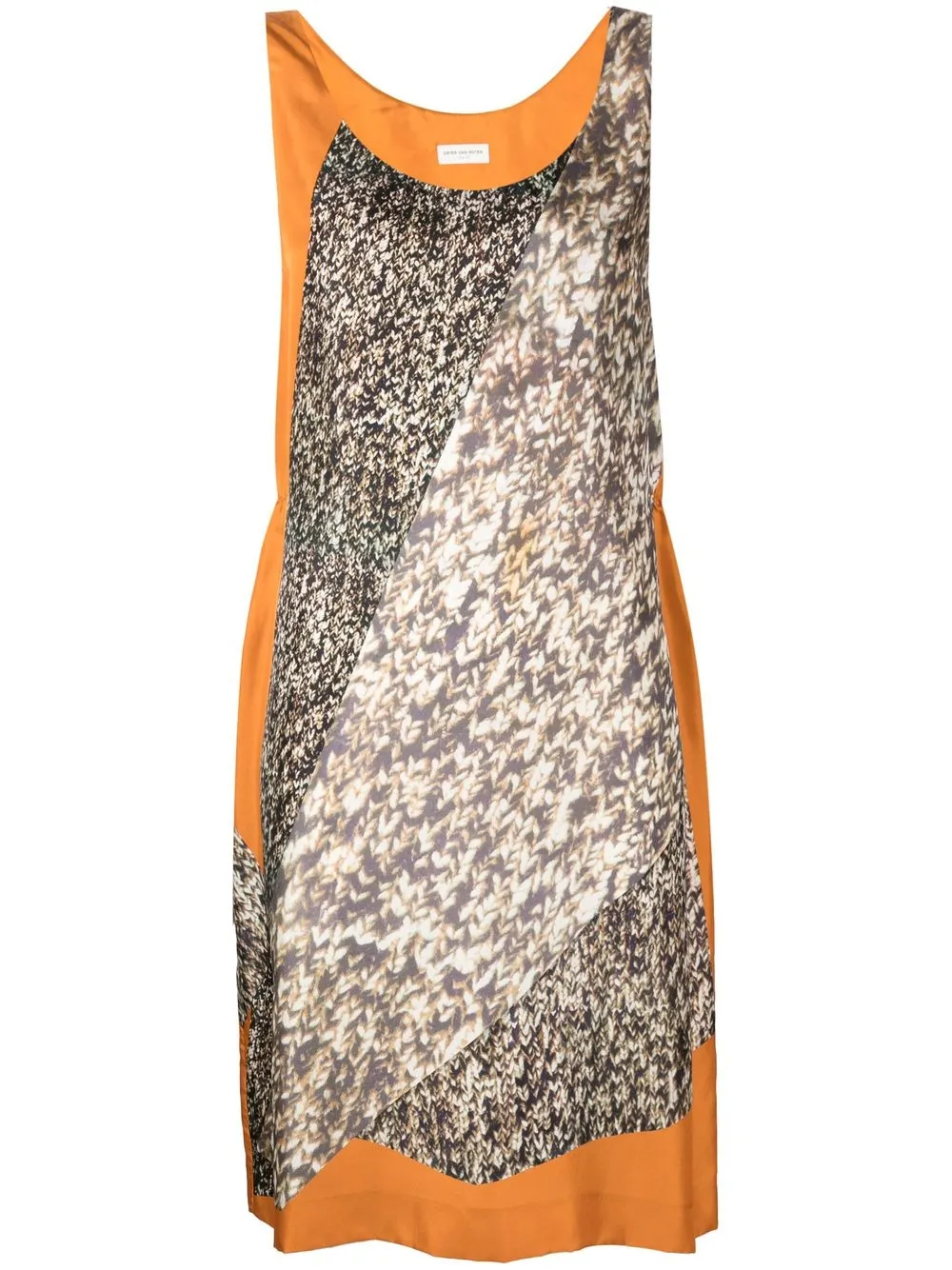 

Dries Van Noten Pre-Owned sleeveless silk shift dress - Orange