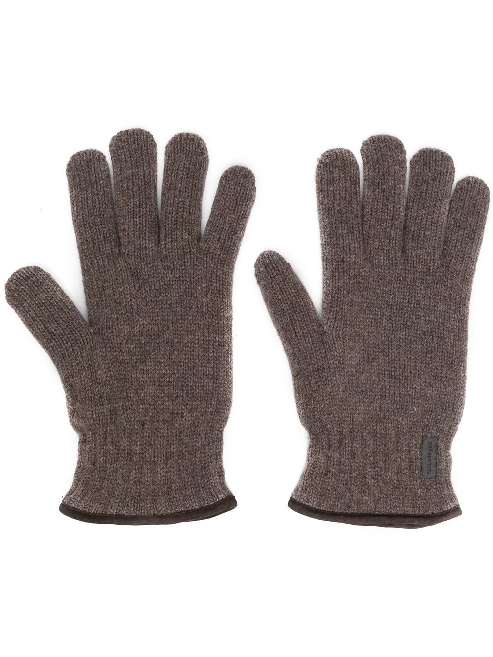 logo-patch wool gloves