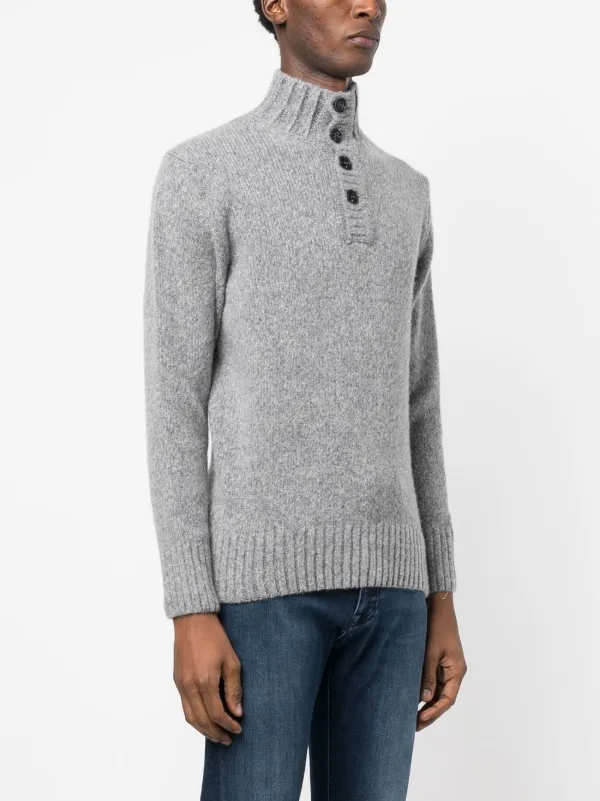 Paul u0026 Shark virgin-wool button-up Jumper - Farfetch