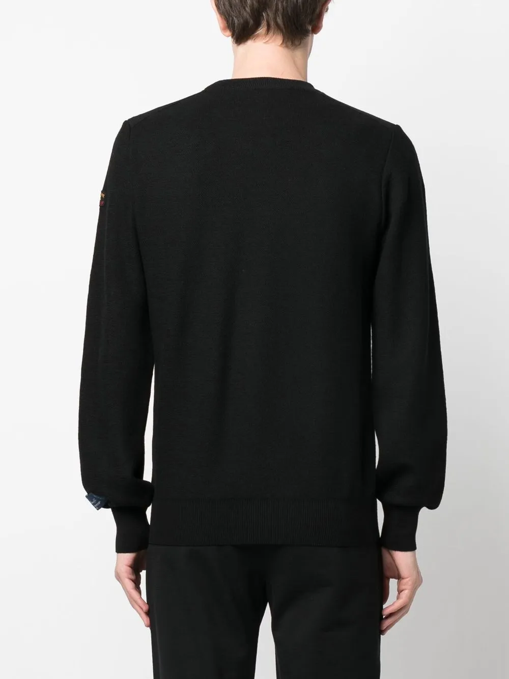 Paul & Shark Round-neck Knitted Jumper In Black