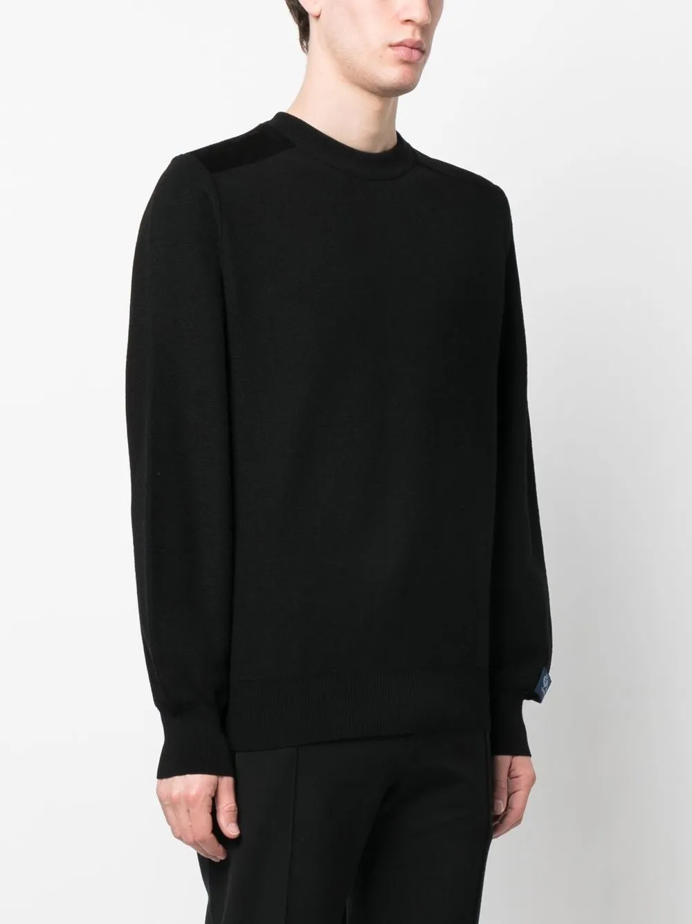 Paul & Shark Round-neck Knitted Jumper In Black