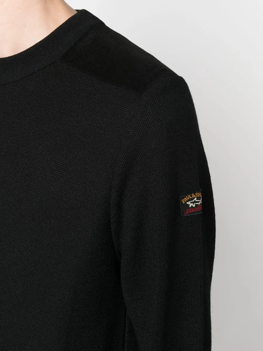 Paul & Shark Round-neck Knitted Jumper In Black