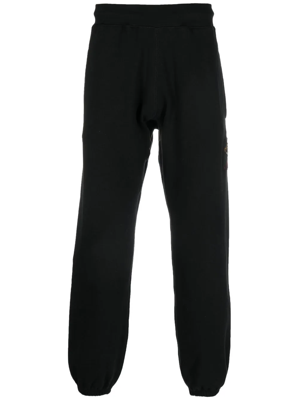 

Paul & Shark logo-patch cotton track pants - Black