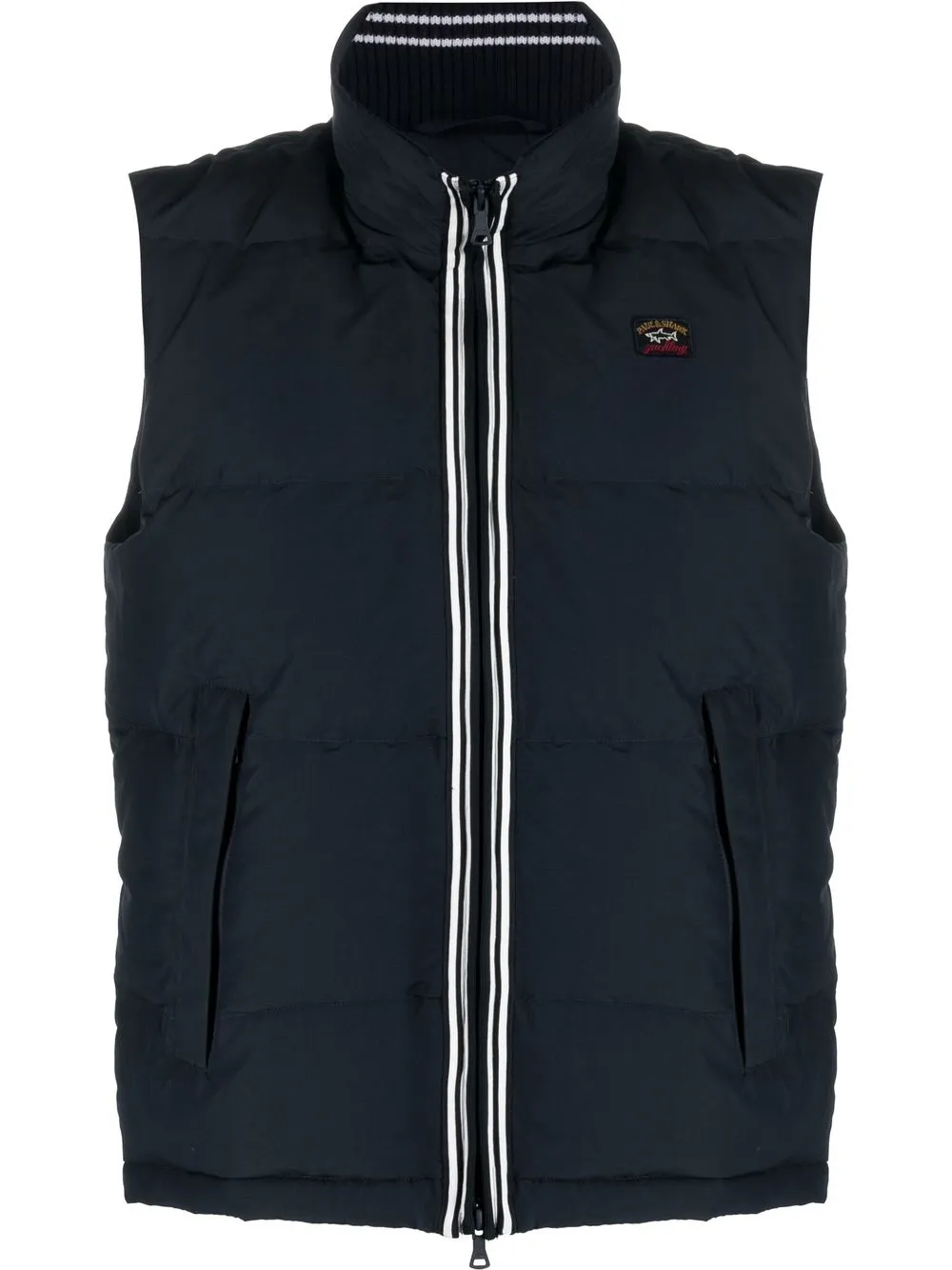 Paul & Shark logo-patch padded waistcoat - Blue