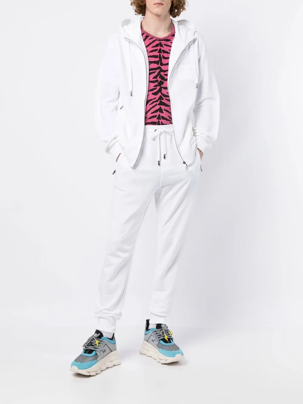 Dolce & Gabbana Hoodie met tonale logoprint Wit