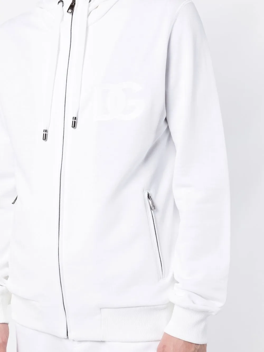 Dolce & Gabbana Hoodie met tonale logoprint Wit