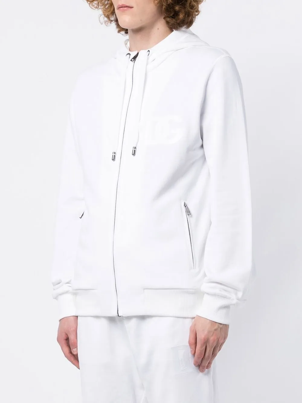 Dolce & Gabbana Hoodie met tonale logoprint Wit
