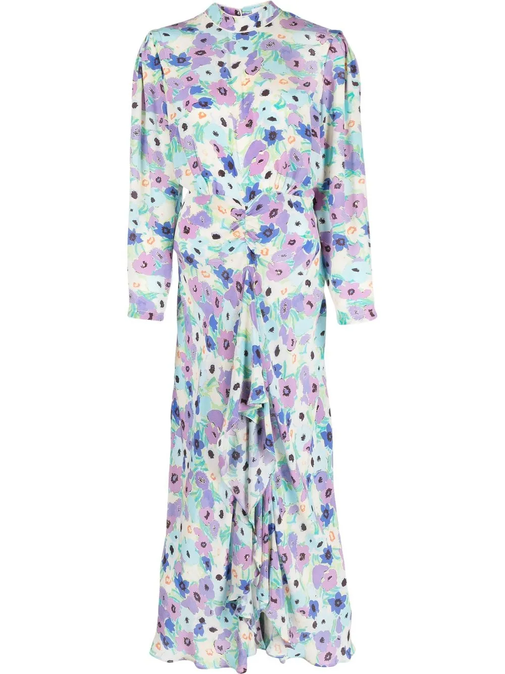 

Rixo vestido midi de seda con estampado floral - Morado