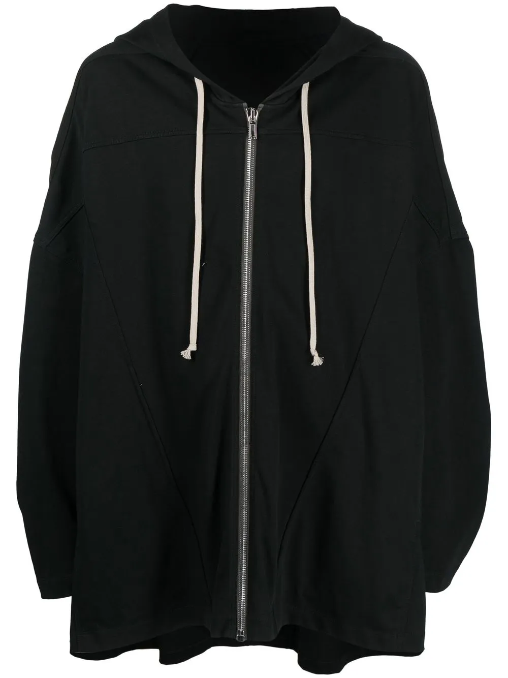 

Rick Owens hoodie acampanado con cierre - Negro