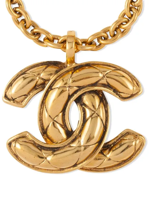CHANEL Pre-Owned collar con logo en relieve 1980
