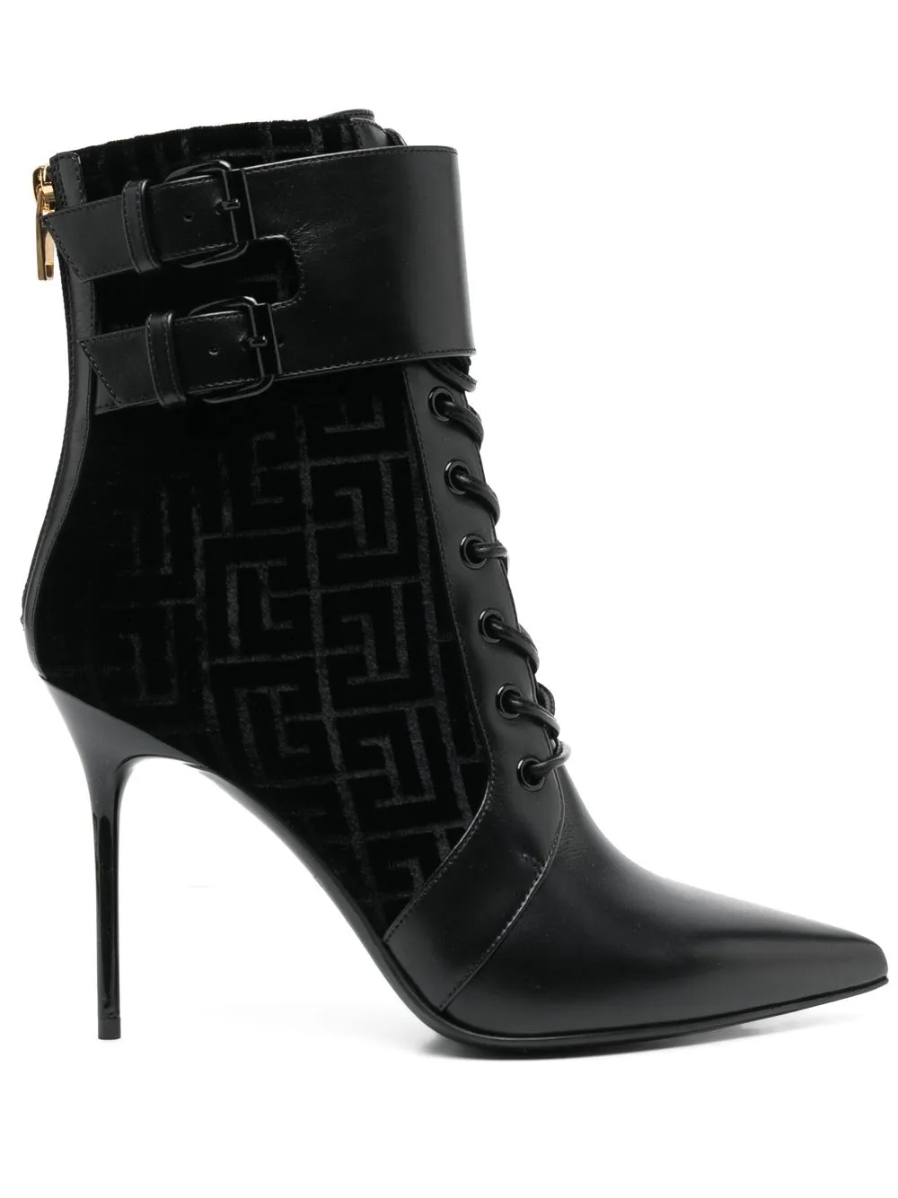 

Balmain botas con puntera en punta y monograma - Negro