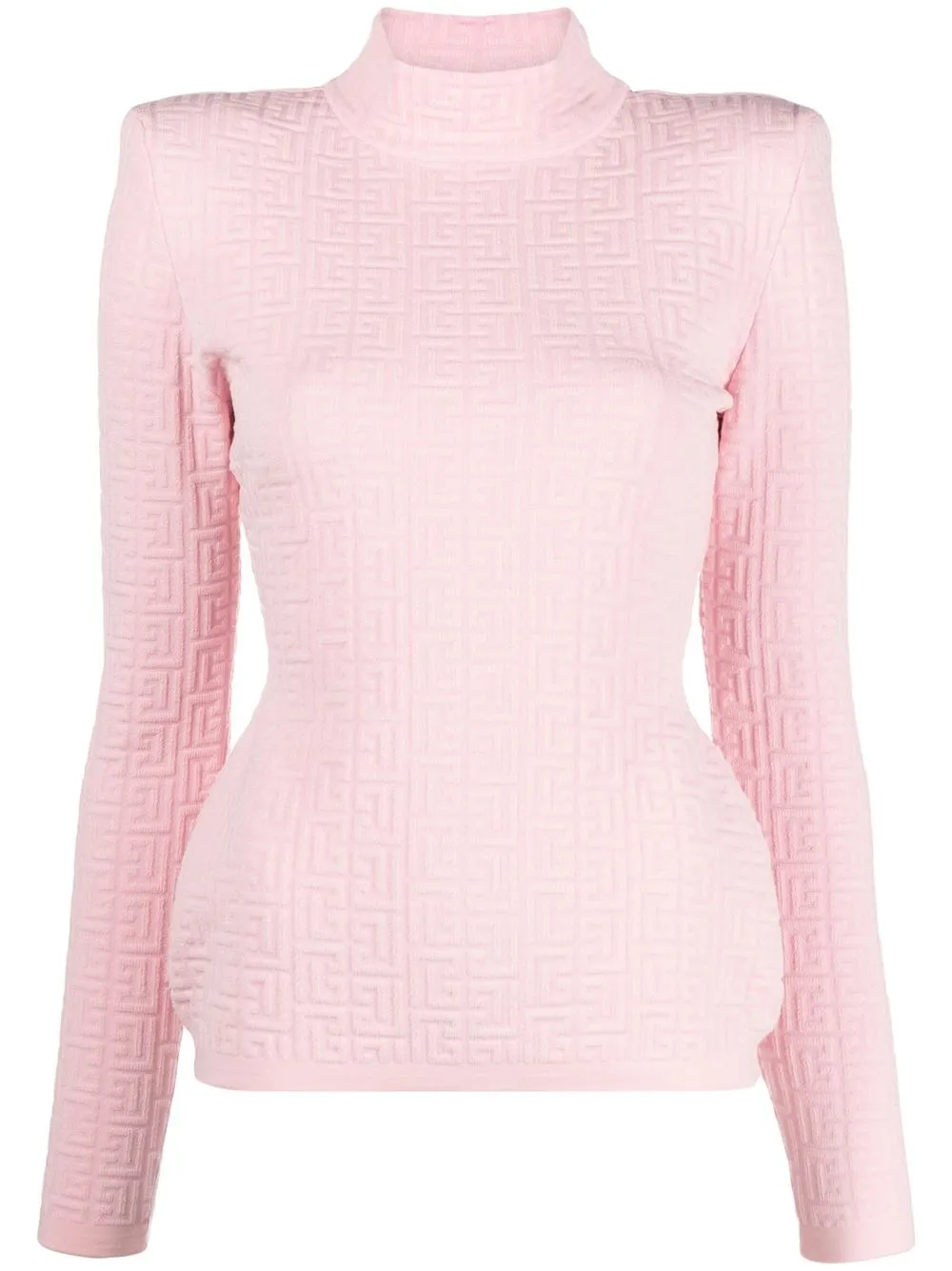 

Balmain suéter con cuello de tortuga y monograma - Rosado