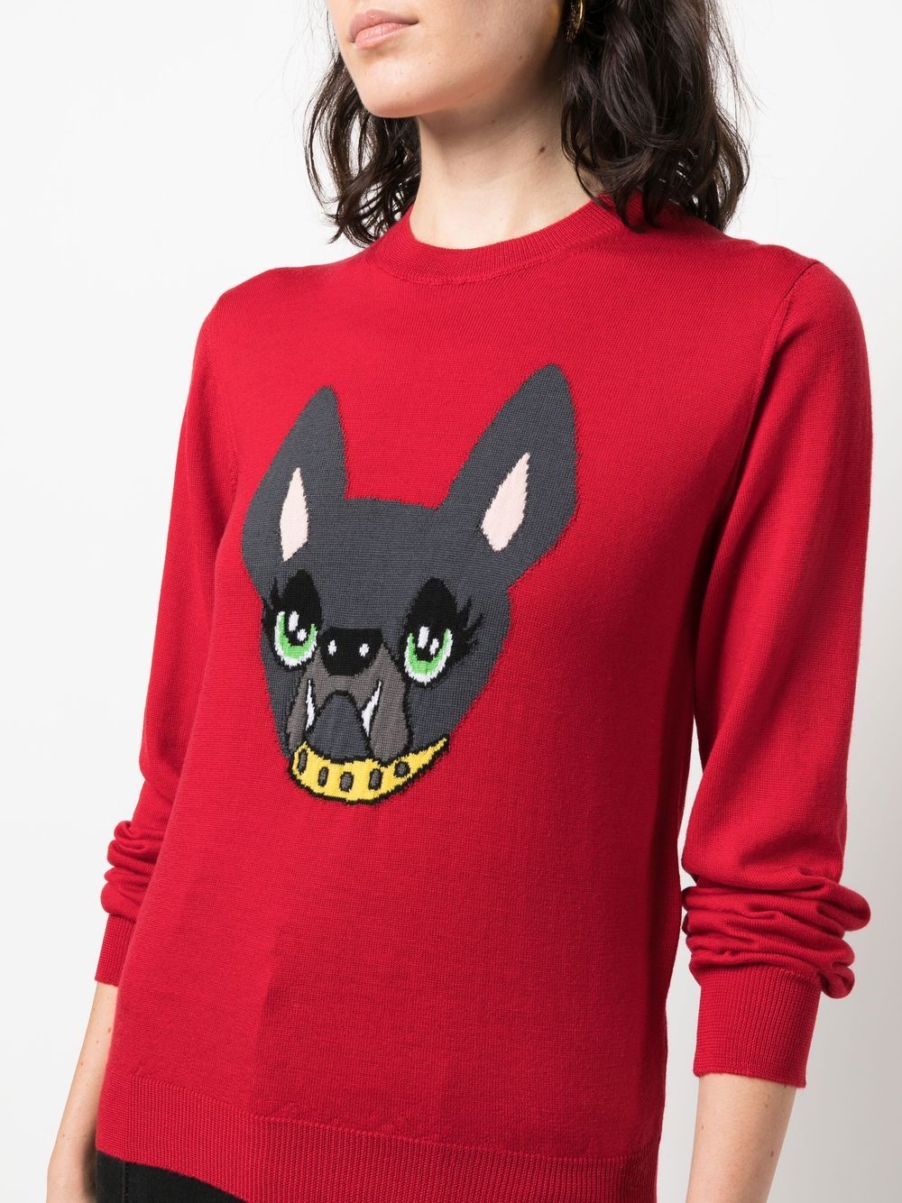 Shop Dsquared2 Icon Dog Knitted Jumper In Red