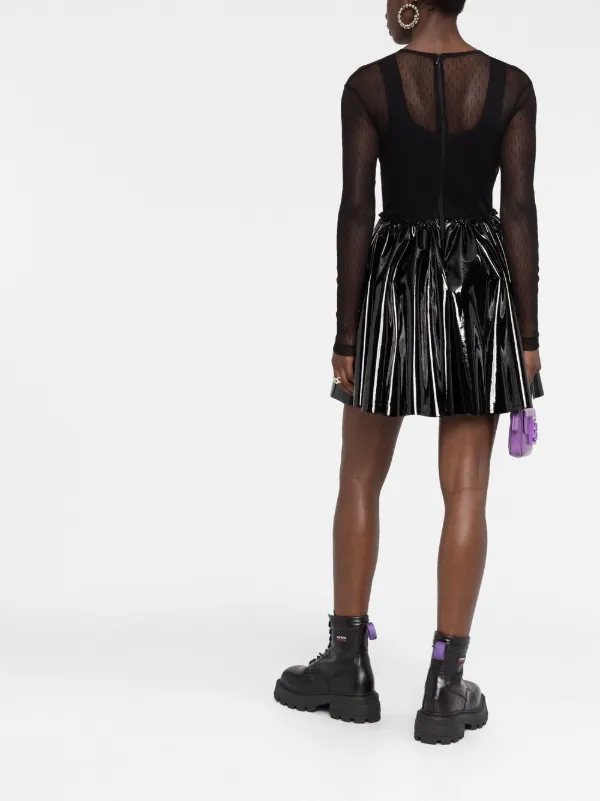 RED Valentino high-shine Panel Detail Dress | Black | FARFETCH
