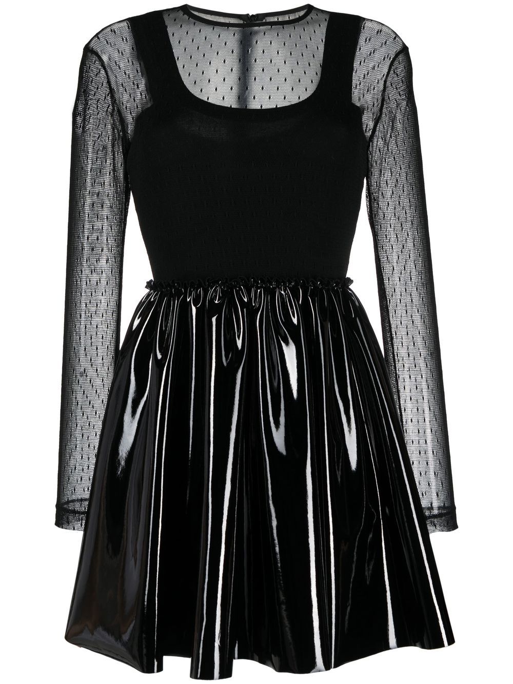 

RED Valentino high-shine panel detail dress - Black