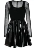 RED Valentino high-shine panel detail dress - Black