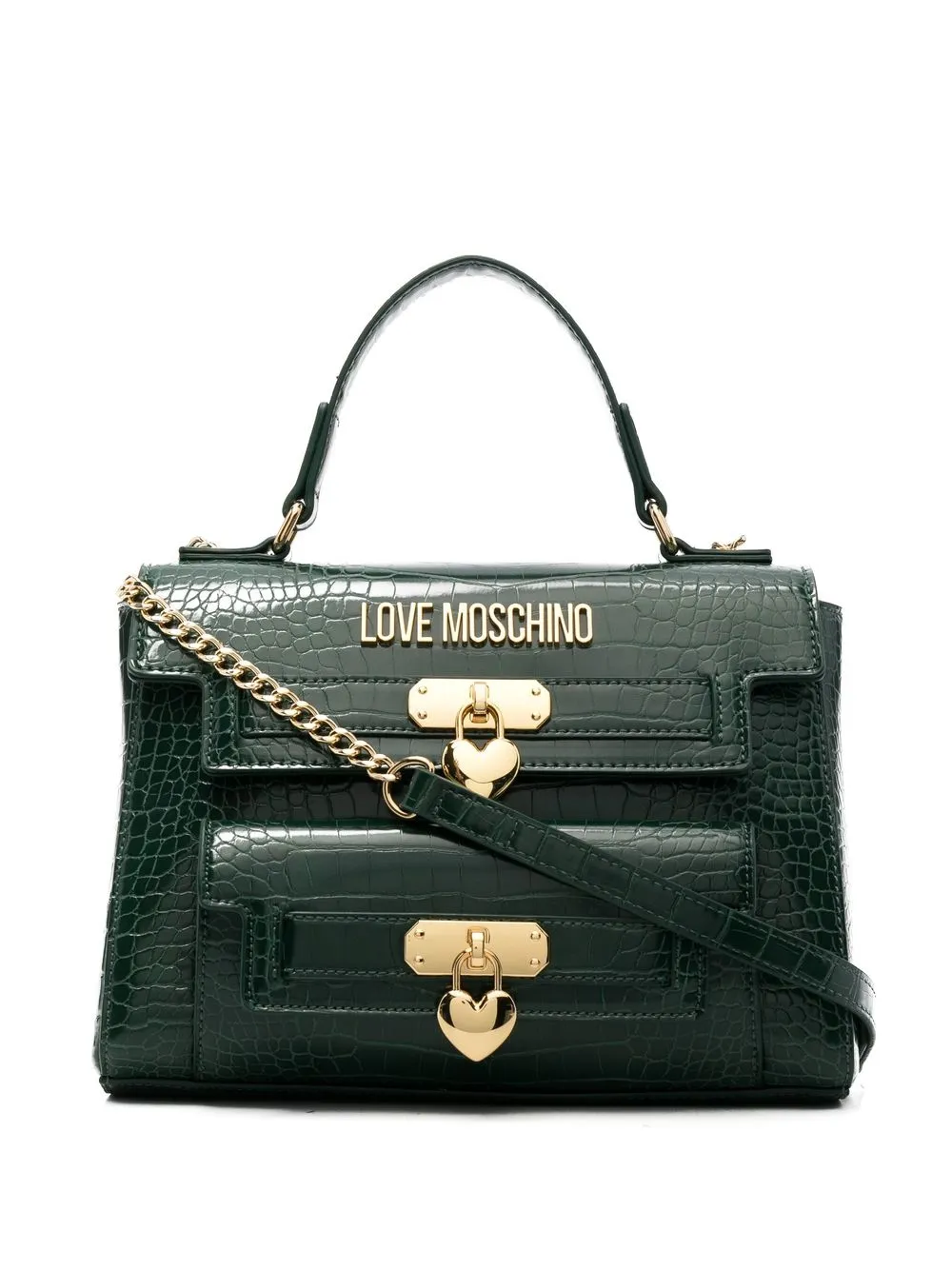 

Love Moschino tote con placa del logo - Verde