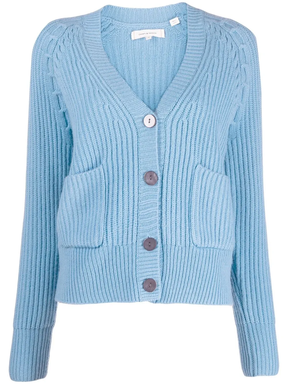 

Chinti and Parker ribbed-knit V-neck cardigan - Blue