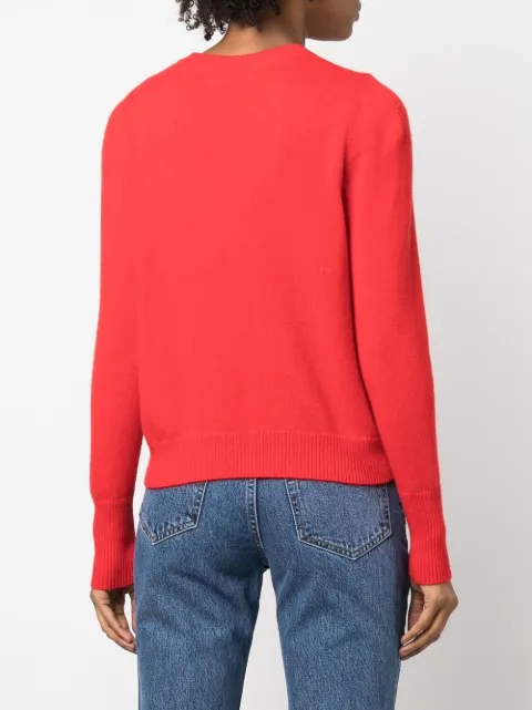 Chinti and Parker Crew-Neck Cashmere Jumper - Red