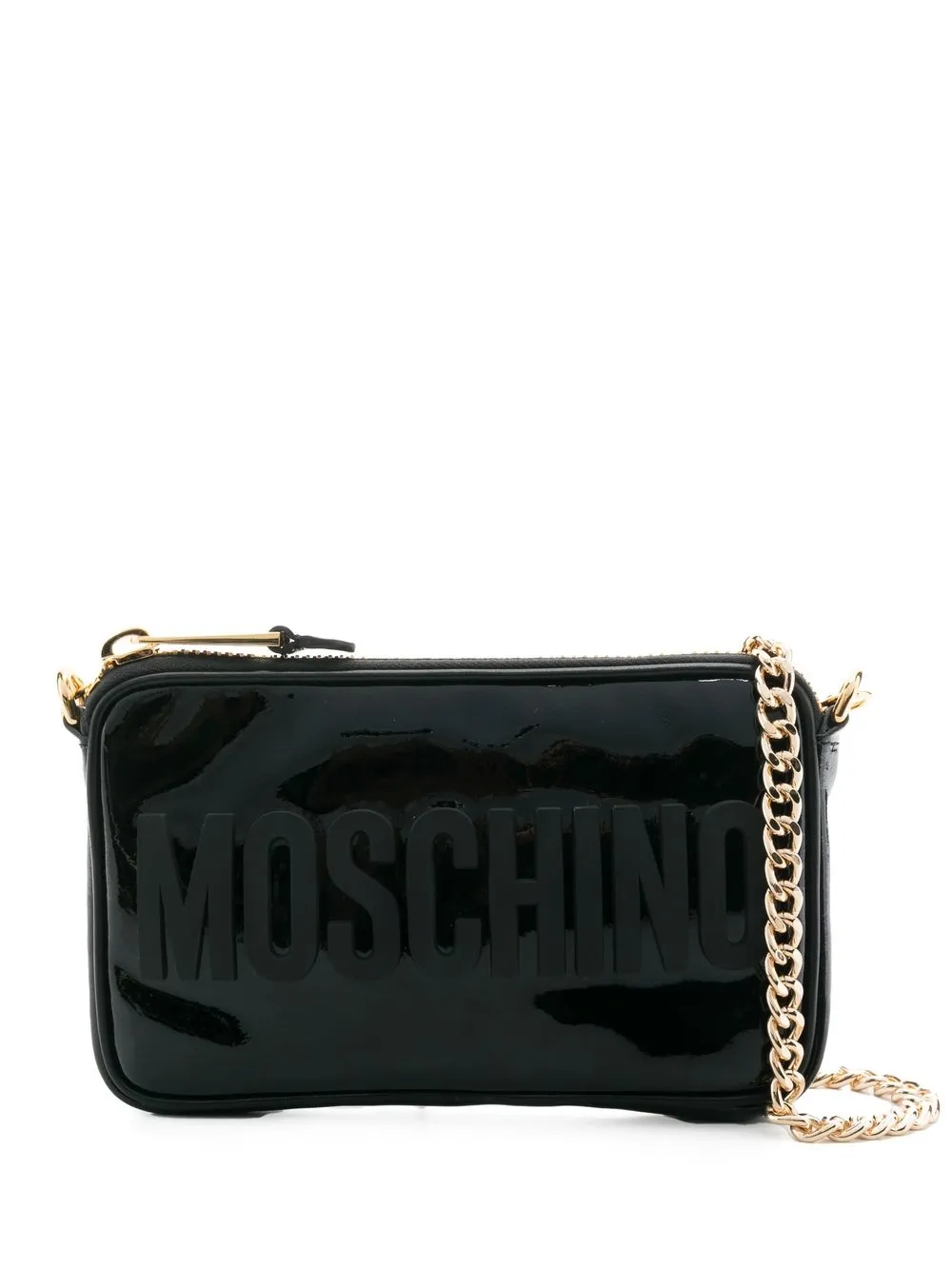 

Moschino bolsa crossbody con logo en relieve - Negro