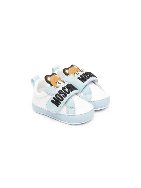 Moschino Kids 모스키노 키즈 로고 자수 가죽 스니커즈