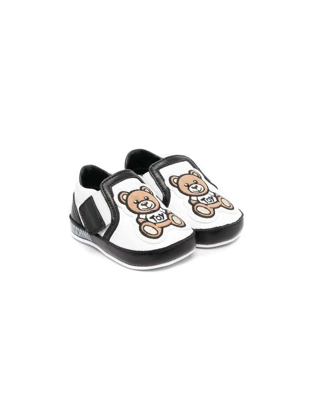 

Moschino Kids teddy patch touch-strap sneakers - White