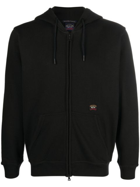 Paul & Shark logo-patch zip-up hoodie