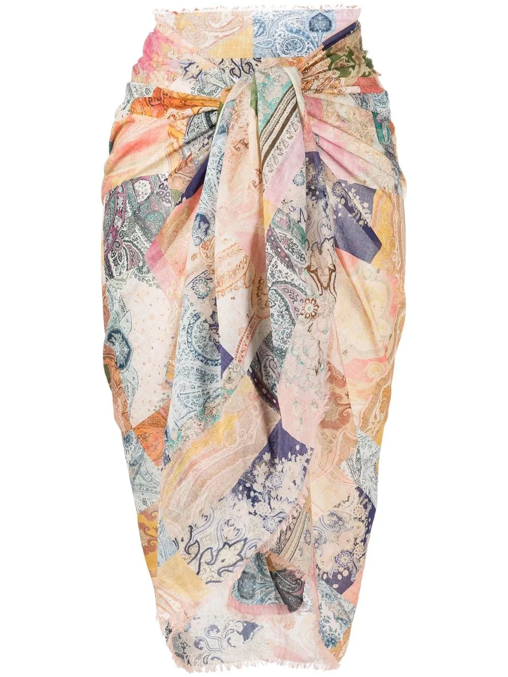 

ZIMMERMANN patchwork fitted beach skirt - Pink