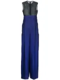Ferragamo two-tone silk jumpsuit - Blue