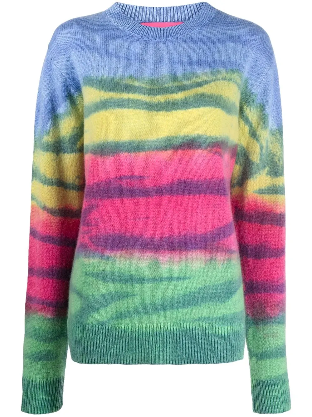 

The Elder Statesman striped tie-dye cashmere jumper - Blue