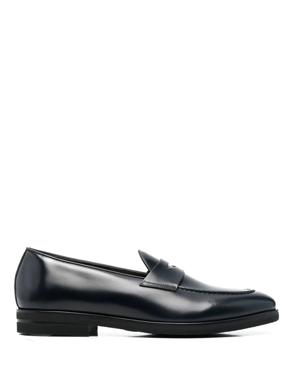 

Canali polished-finish leather loafers - Blue