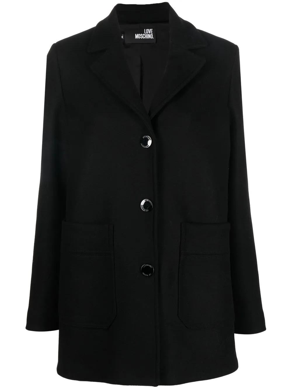 

Love Moschino single-breasted wool coat - Black