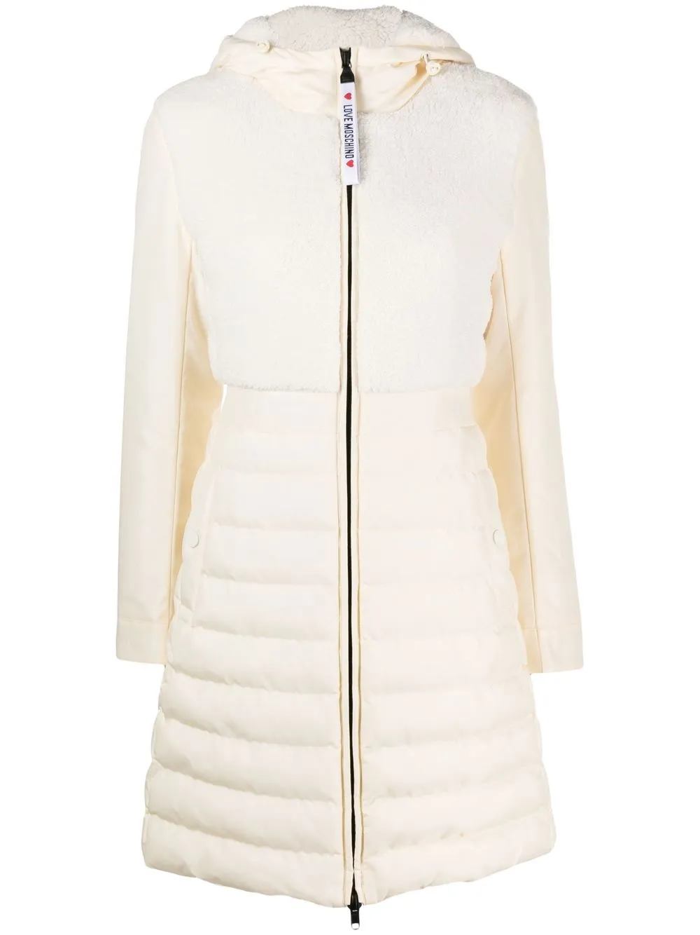 Love Moschino Long Coat In Nude