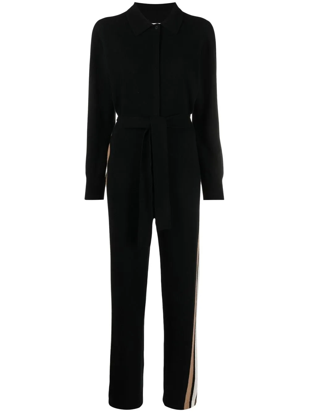 

Chinti and Parker side-stripe detail jumpsuit - Black