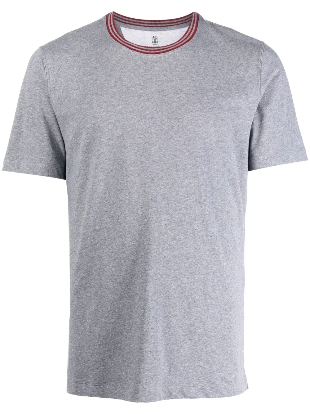 

Brunello Cucinelli playera con cuello en contraste - Gris