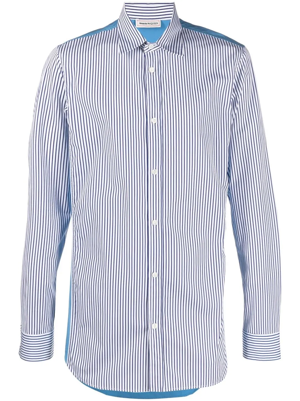 

Alexander McQueen camisa con botones y logo estampado - Azul