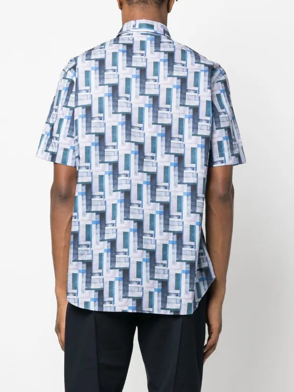 Brioni geometric print short sleeve Shirt Farfetch