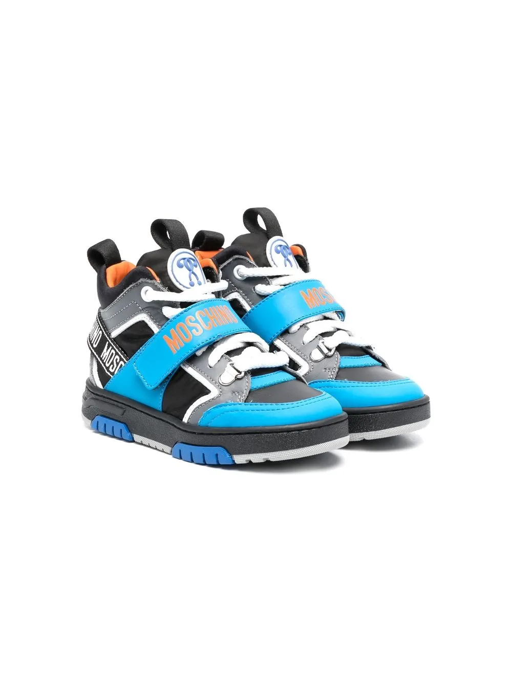 

Moschino Kids logo-print high-top sneakers - Blue