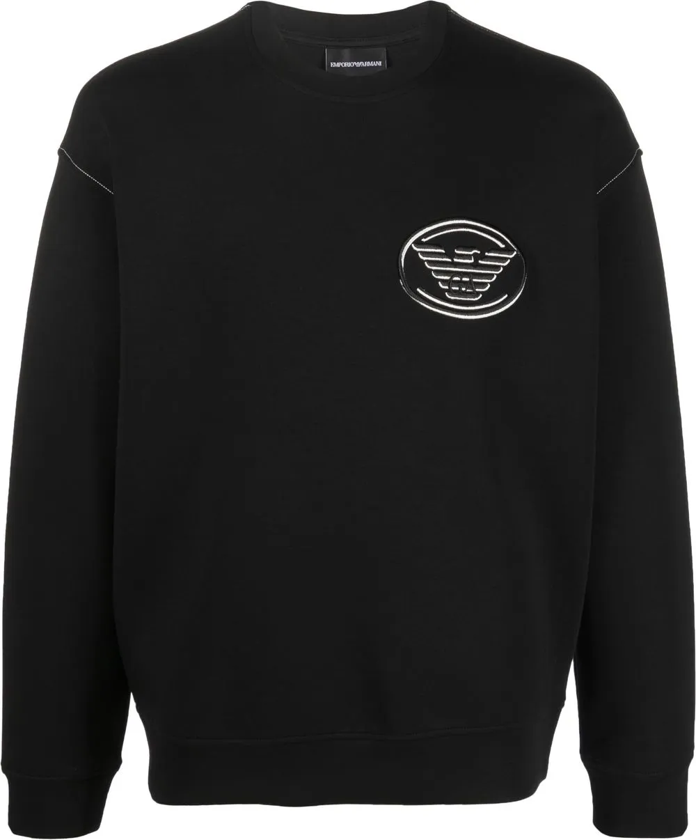 

Emporio Armani sudadera con logo bordado - Negro