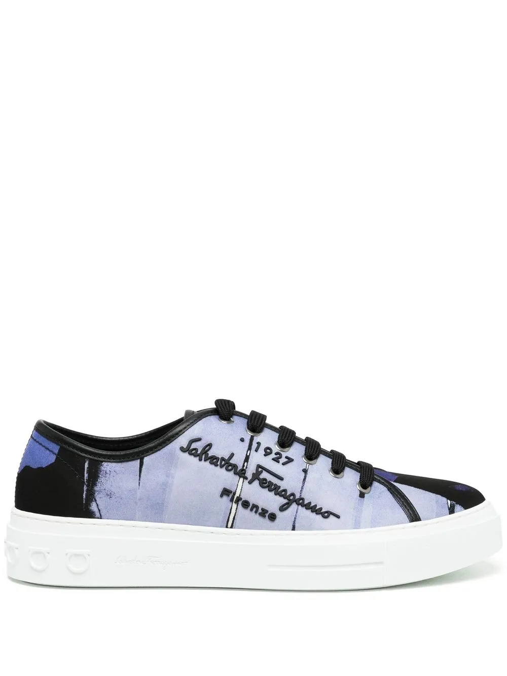 

Salvatore Ferragamo tenis bajos estampados - Azul
