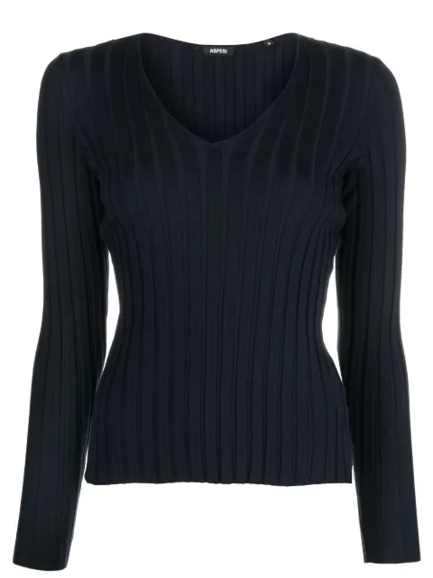 ASPESI ribbed-knit V-neck jumper