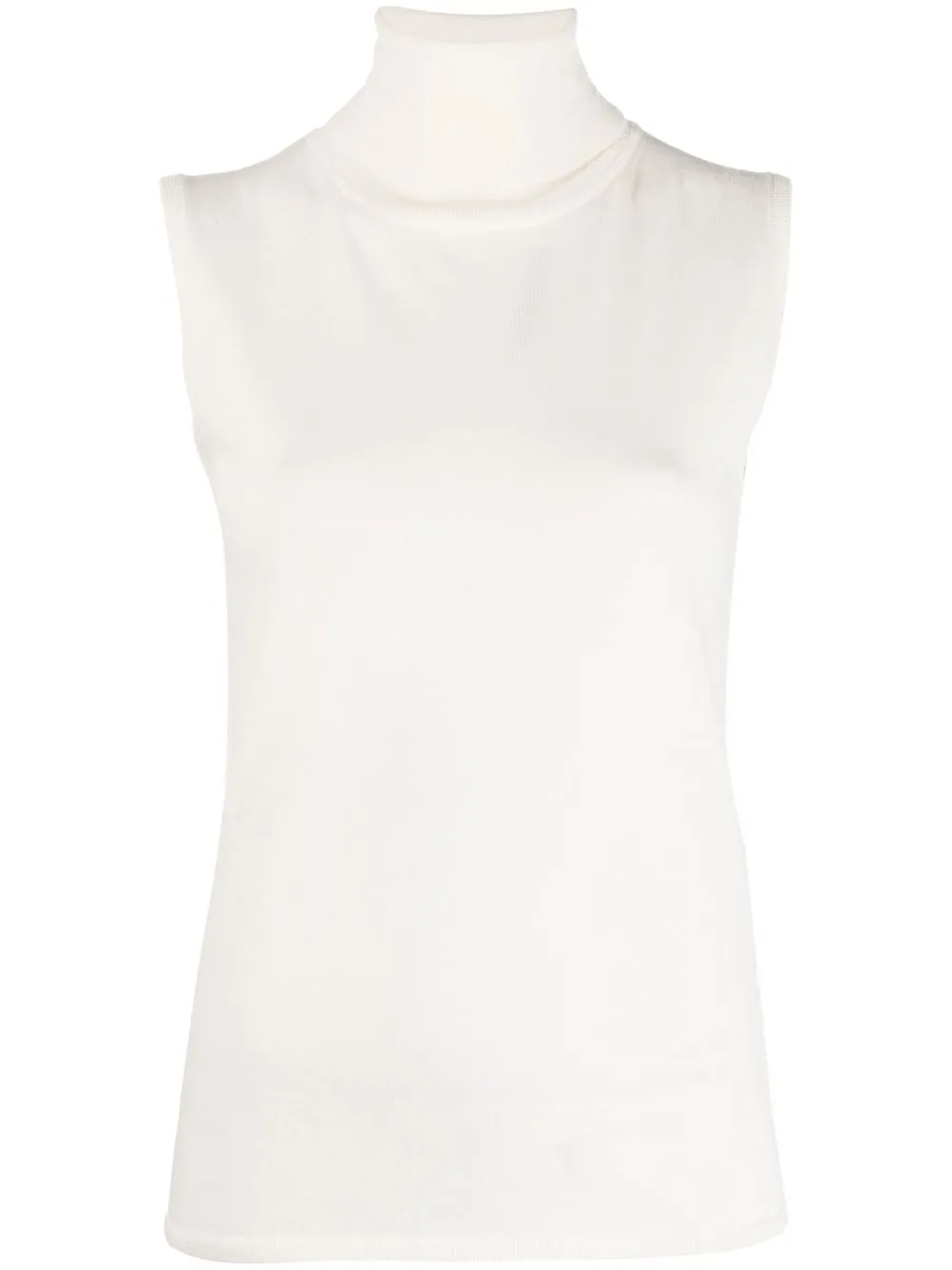 

ASPESI roll-neck sleeveless knitted top - Neutrals