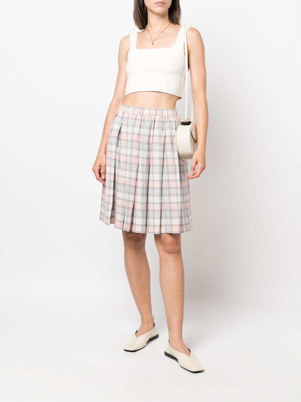 chequered pleated skirt