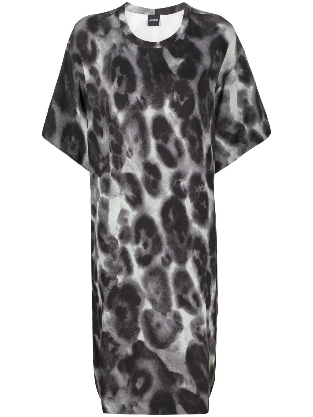 

ASPESI vestido estilo playera con estampado de leopardo - Gris