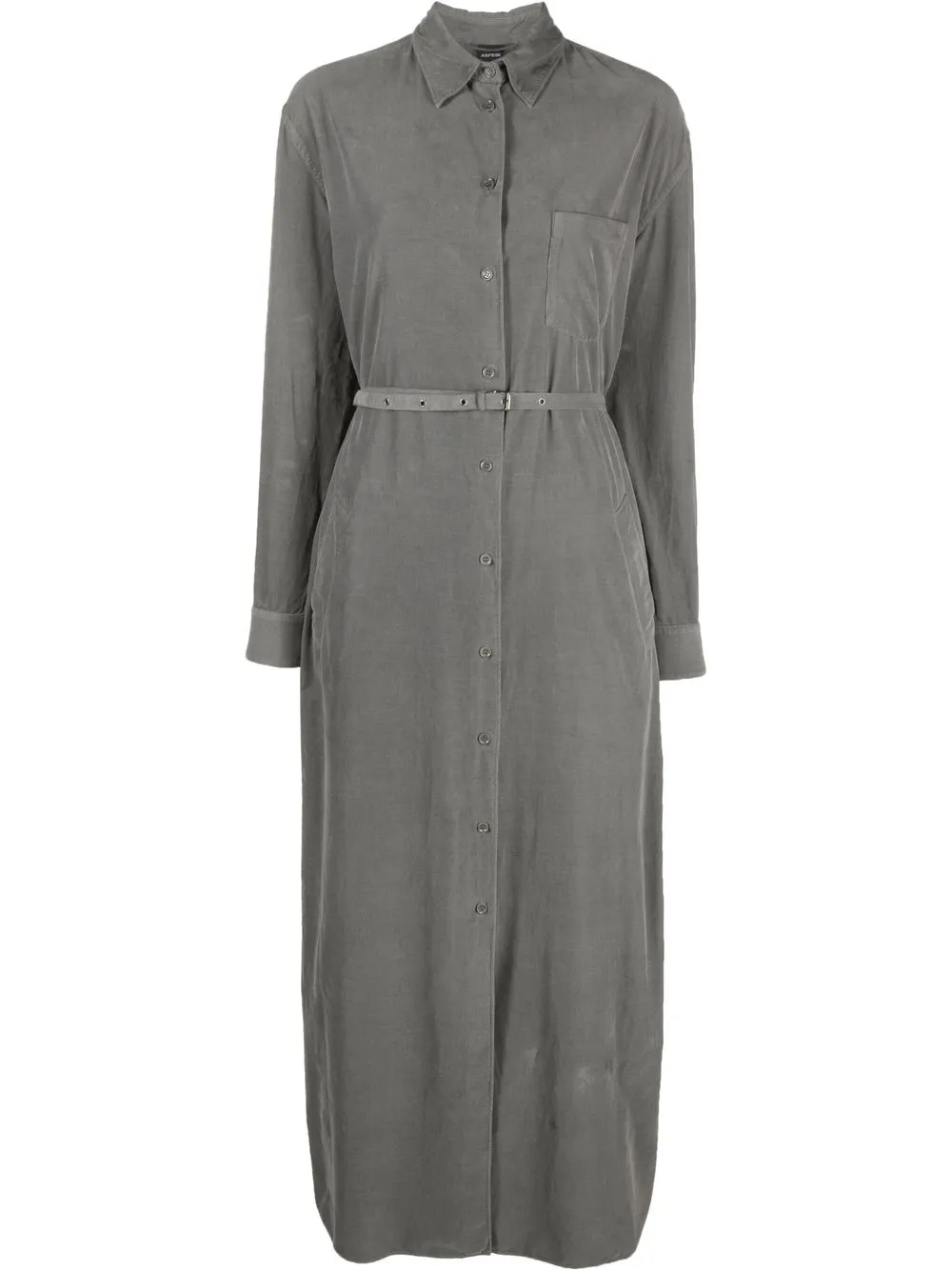 

ASPESI belted-waist shirtdress - Grey