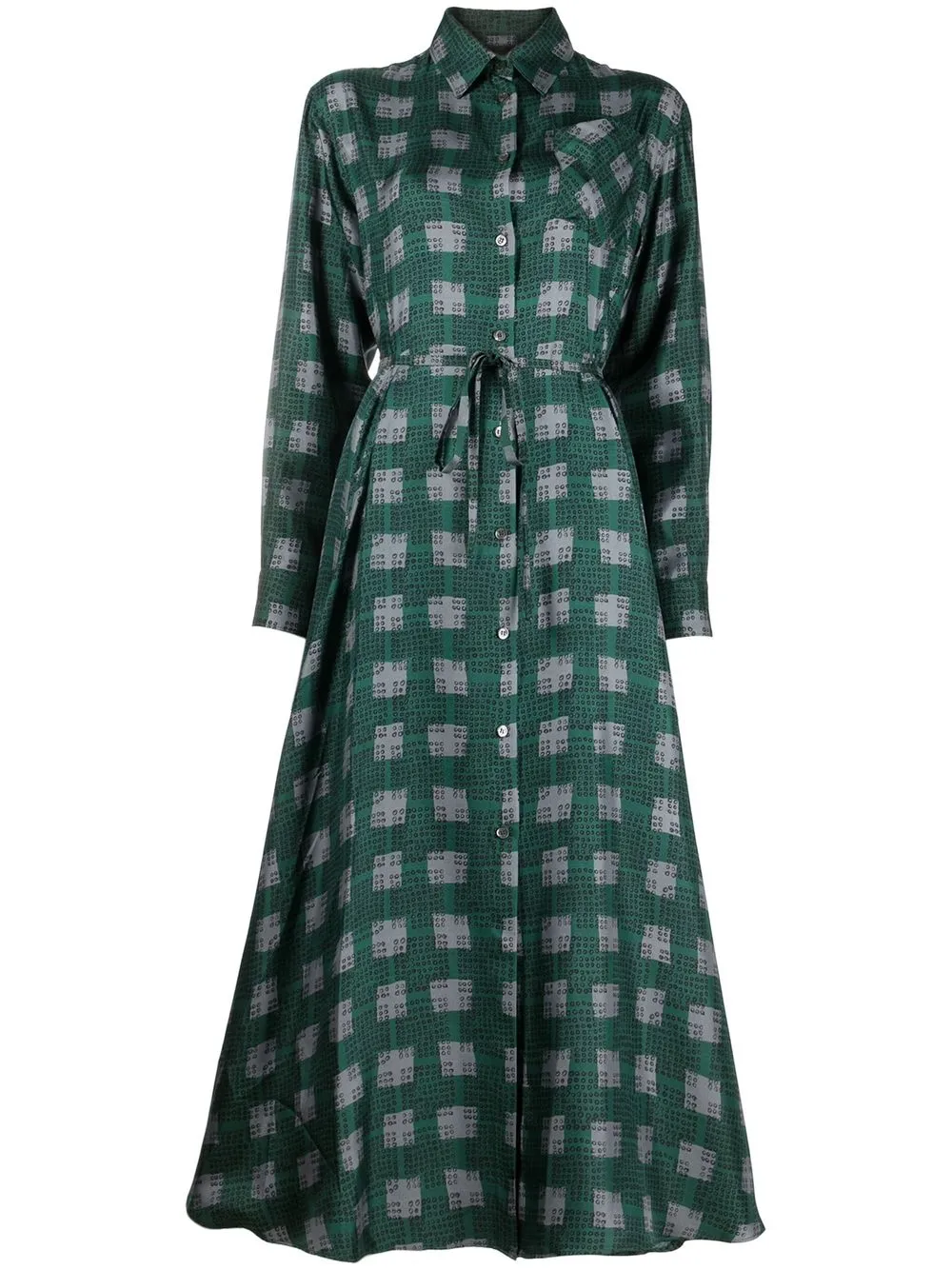 

ASPESI check printed pleated dress - Green