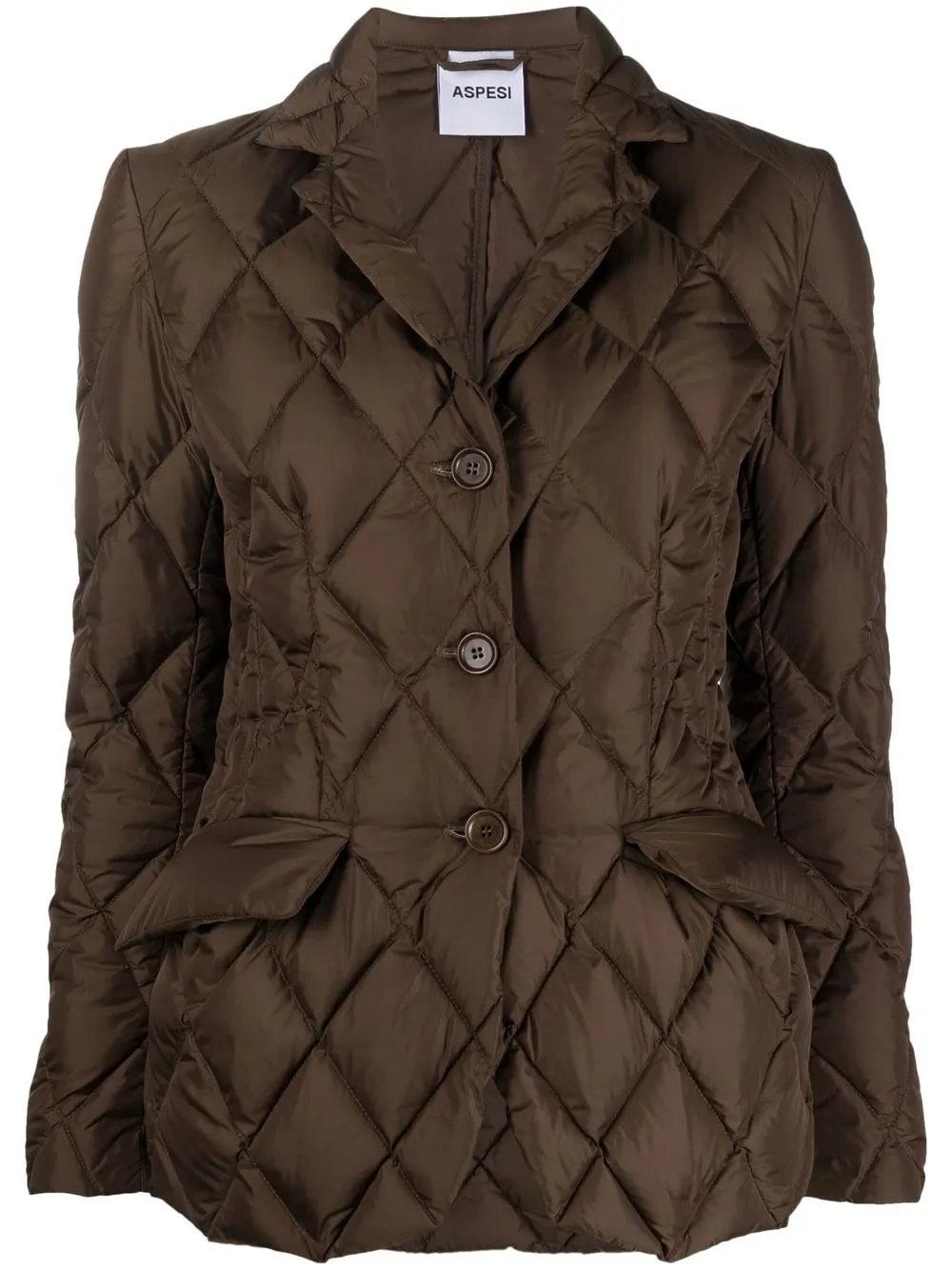 

ASPESI quilted button-up jacket - Brown