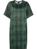 ASPESI scribble-print T-shirt dress - Green